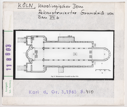 Vorschaubild Köln: Karolingischer Dom, Rekonstruierter Grundriss von Bau VII b 